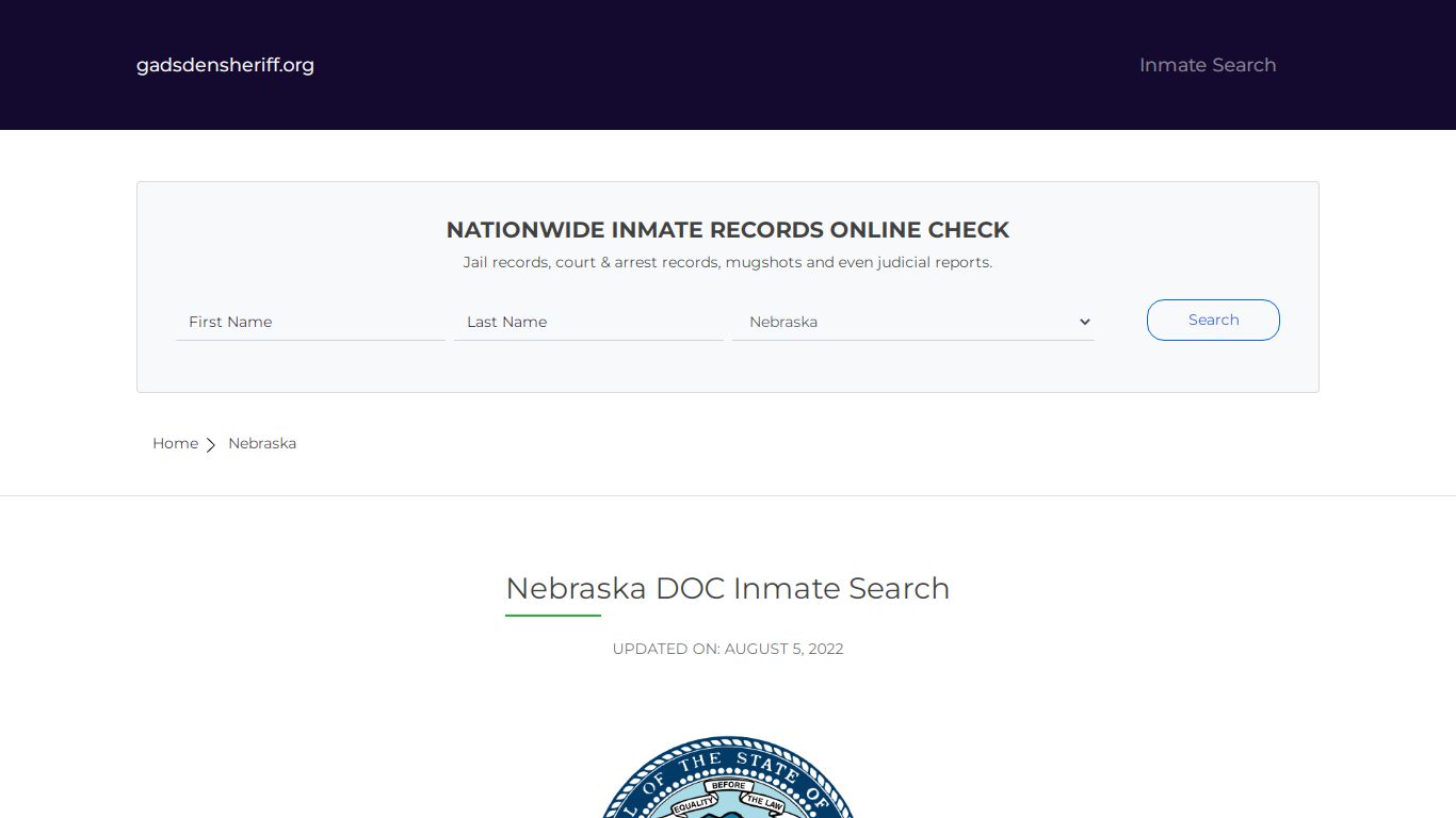 Nebraska DOC Inmate Locator - Gadsden County